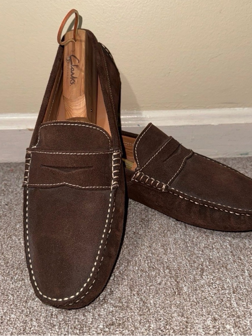 Jack Erwin Men’s Brown Suede Penny Loafers